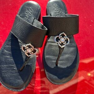 Brighton Black Leather Sandals